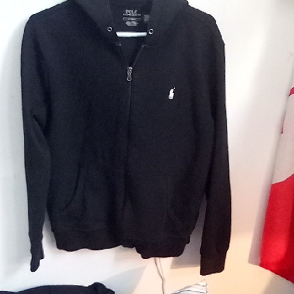 Polo by Ralph Lauren Black Knit Zip Up Sweater